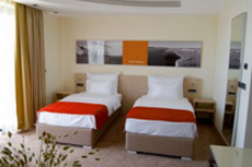 Две одноместные кровати в номере отеля Residence